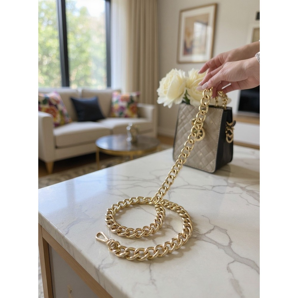 MICHAEL KORS Gold Chain Logo Chain Handler Replacement Strap for Handbag 39'